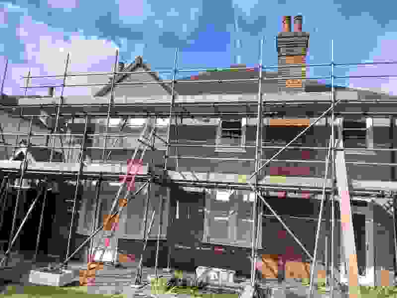 Before — the rear of the house, ready for work to begin